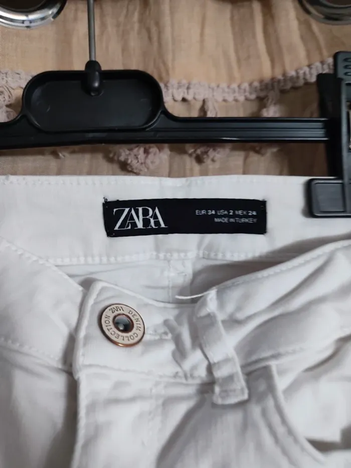 Pantalon skinny blanc Zara - photo numéro 3