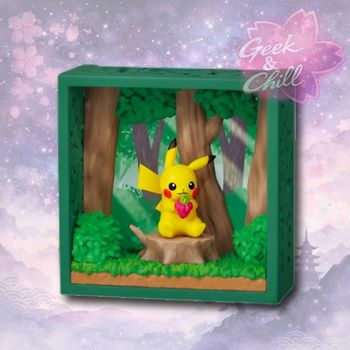 Figurine Re-Ment Pokémon - Frame Deep Wood - Pikachu