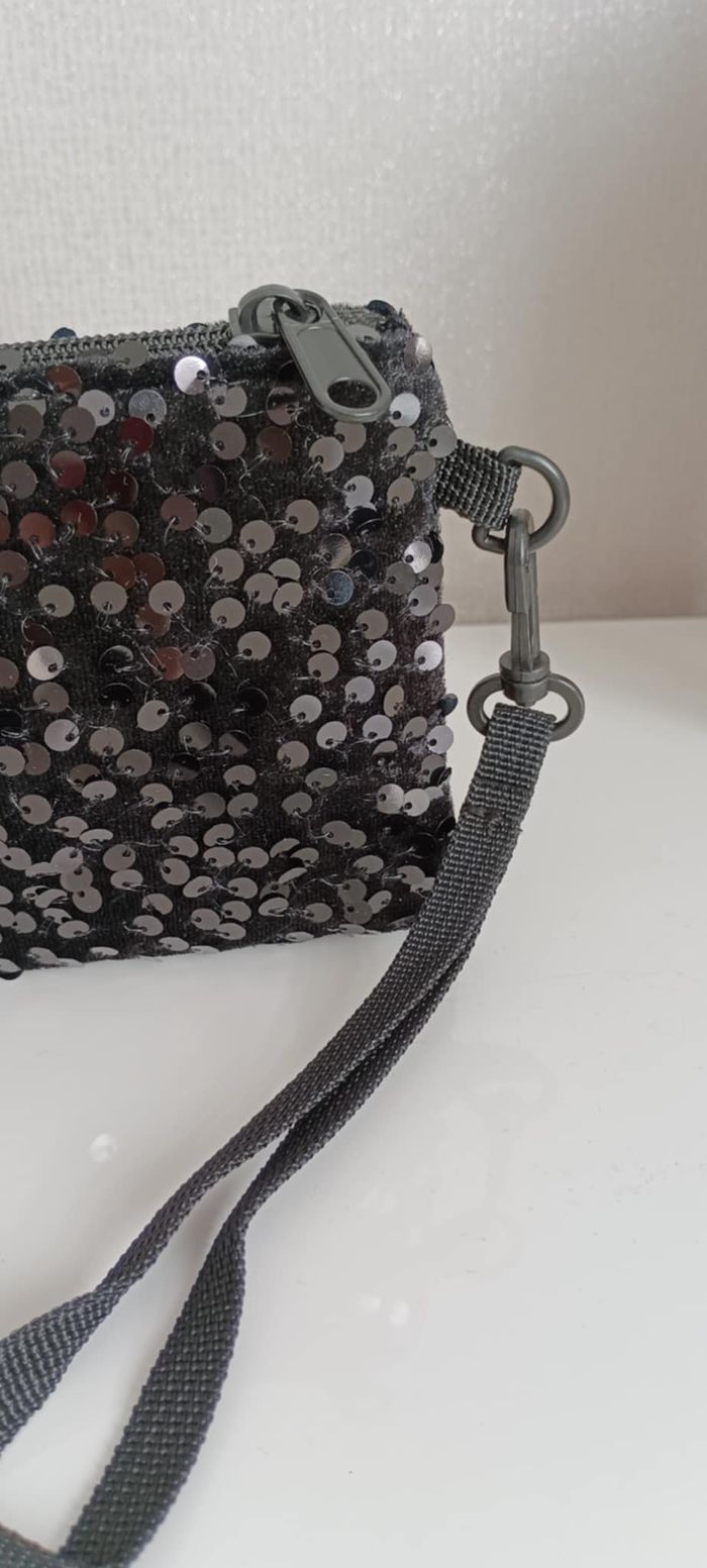 Pochette porte-monnaie noire à sequins - photo numéro 4