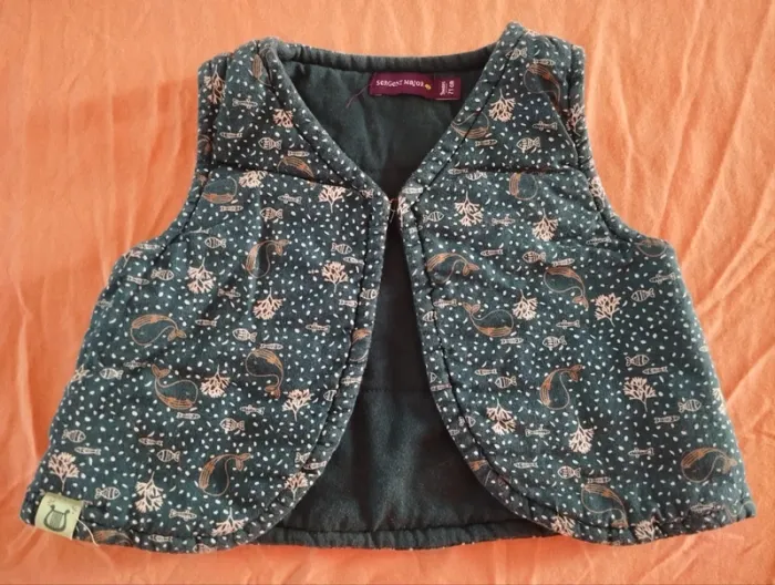 * Gilet chaud sans manche motifs poissons corail T9M Sergent Major - photo numéro 2