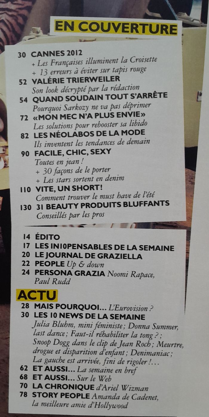 Magazine Grazia mai 2012 spécial Cannes - photo numéro 4