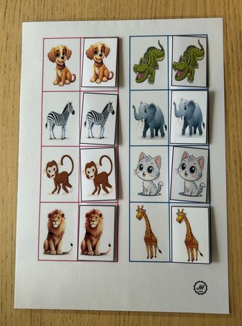 Fiche Montessori : Les doubles : Les animaux
