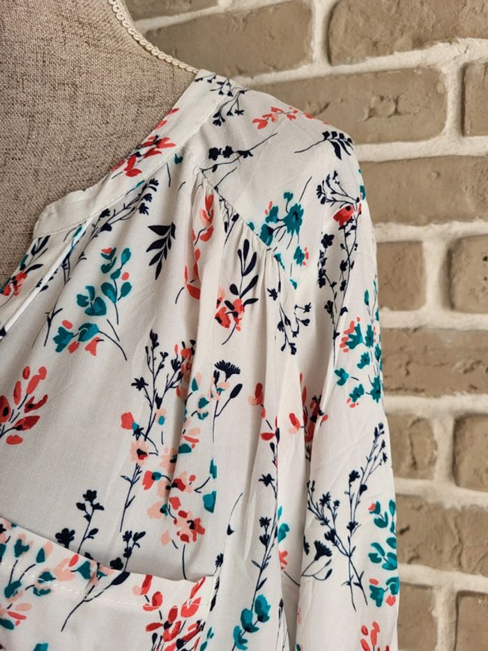 Blouse fluide boutonnée fleuri - photo numéro 3