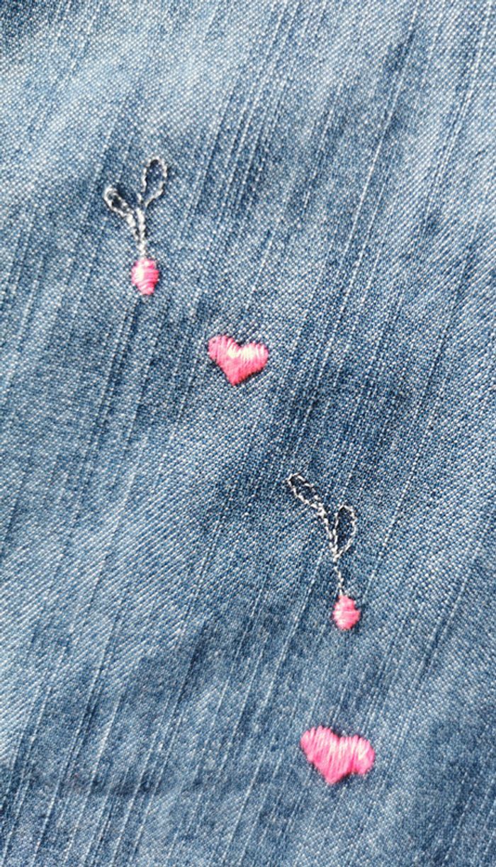 Robe 👣 jean léger, Broderies, orchestra, 18 mois - photo numéro 8