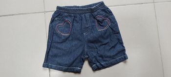 Short en jeans motif cœur 18 mois