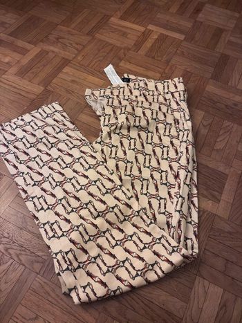 Pantalon imprimé chaîne équestre beige 🤎