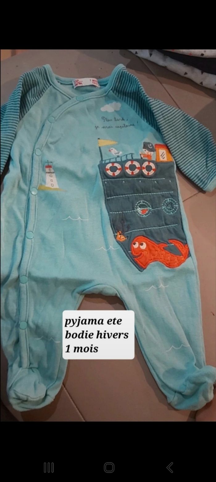 Pyjama ete ou bodie hivers 1 mois