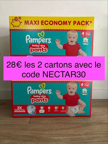 188 couches Pampers baby dry pants taille 4