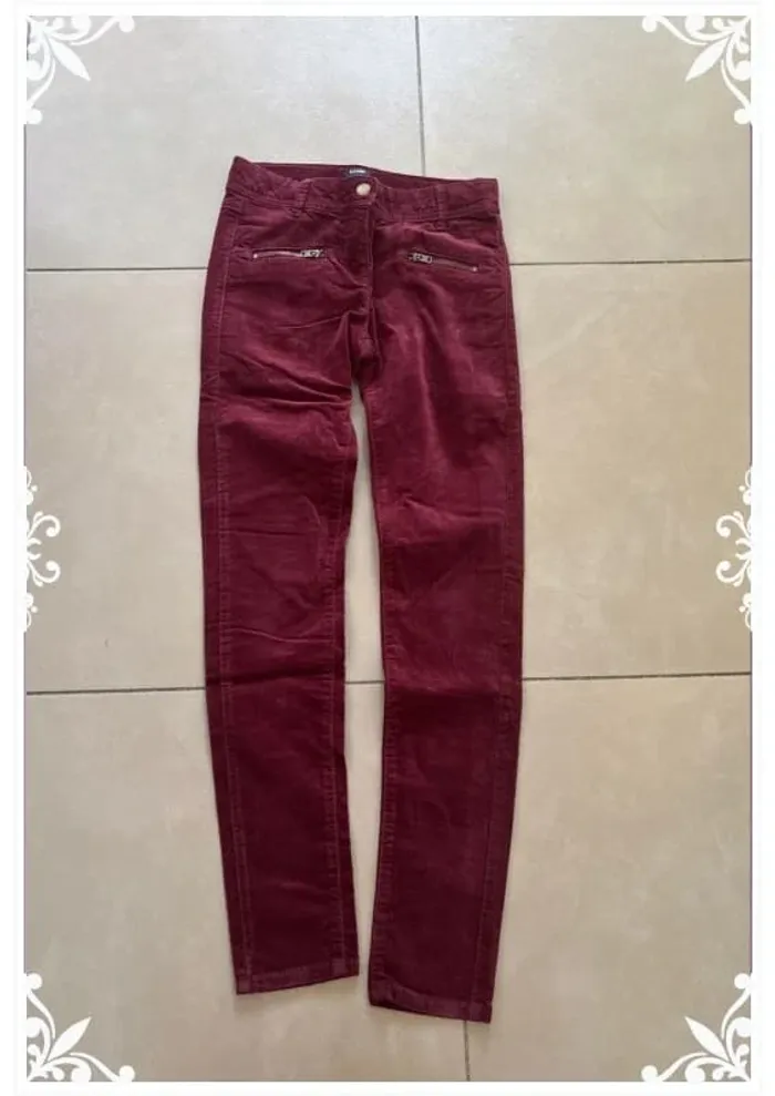🍇 Pantalon skinny fit bordeaux KIABI Fille 12 ans 🍇 - photo numéro 3