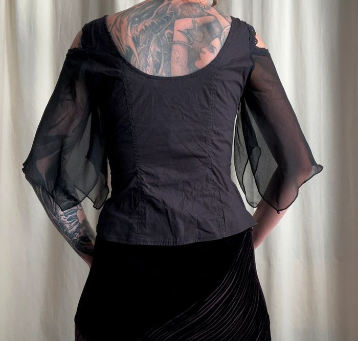 Top vintage lacets bustier 🦇 Goth Whimsigoth Witchy - Taille M/L - photo numéro 3