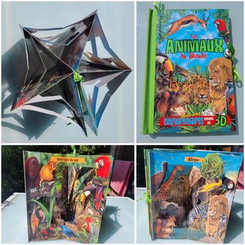 Superbe livre carrousel 🐯 Les Animaux du monde 🦜 avec 5 scènes 3D