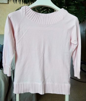 Pull rose col bateau