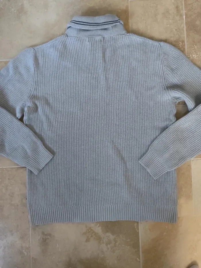 Magnifique pull col châle Nautica homme XL gris excellent état - photo numéro 10