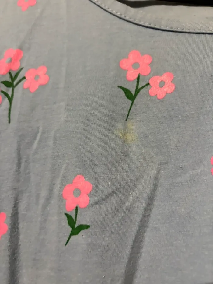 Tee-shirts bleu à fleur jaune - photo numéro 5