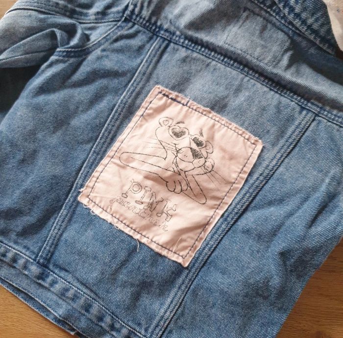 🩷 Veste en jeans à capuche Zara Pink panthère 2/3 ans #emyfleury_3ansfille - photo numéro 3