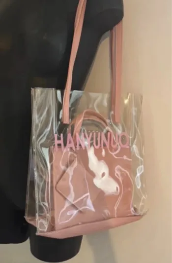 Sac transparent fashion rose neuf