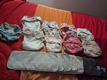 LOT Couches Lavables/ Couche de bain/Inserts/surcouches Complet  18 pieces