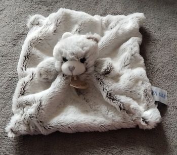 Doudou carré plat chat velours poils - Baby Nat