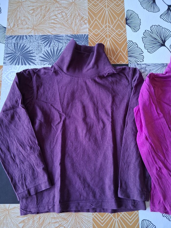 Lot 2 sous-pulls fille violet et rose 5 ans - photo numéro 2