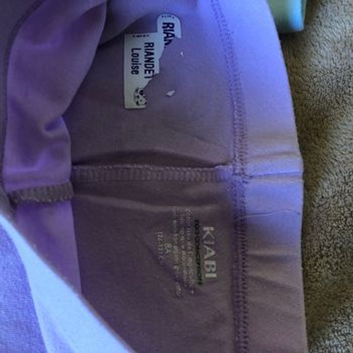 Lot de 2 leggings courts lila et bleu clair - photo numéro 2