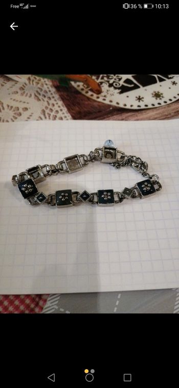 Bracelet noir argent