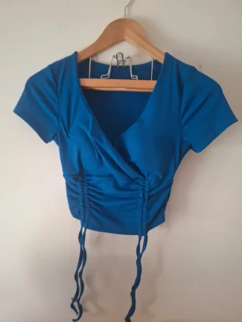 Crop top bleu