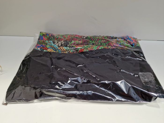 Pantalon Palazzo Noir Imprimé Serpent Multicolore Jambes Larges Taille Elastique - photo numéro 10