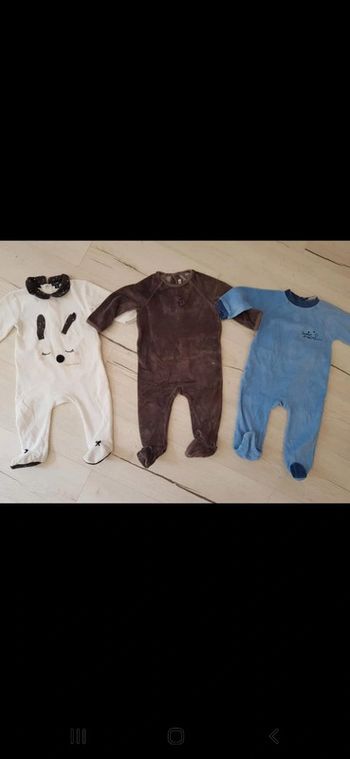 Lot de 3 pyjamas velours hiver fille 12mois kiabi bout'chou