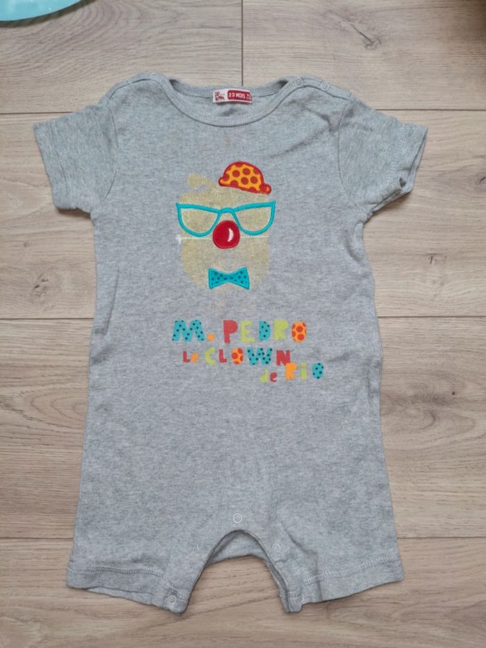 Combishort grise fille garçon