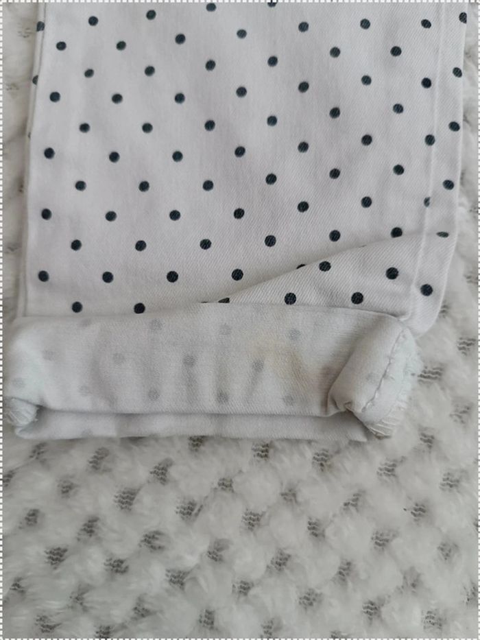 🔸Pantalon Sergent Major Blanc à Petits Pois Noirs – 18 Mois🔸 - photo numéro 7