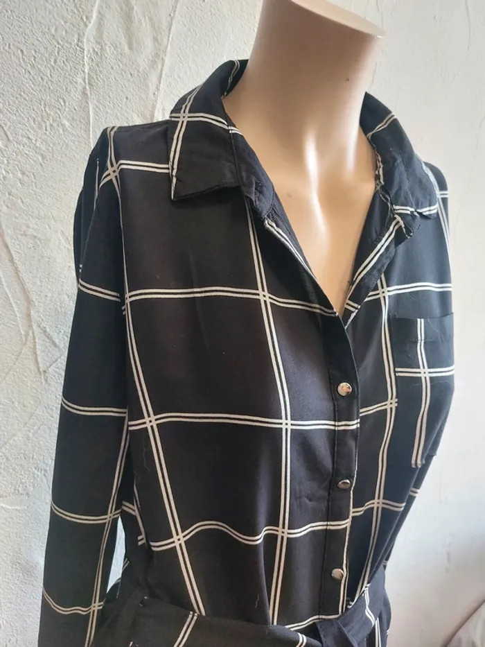 Robe chemise chic à carreaux - Anna Karel - photo numéro 2