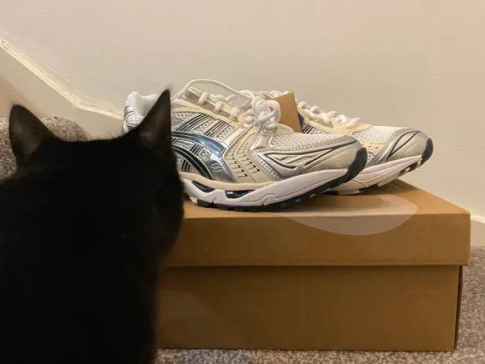 Asics Gel-Kayano 14 Blanc Noir Argent Taille 40 - photo numéro 5