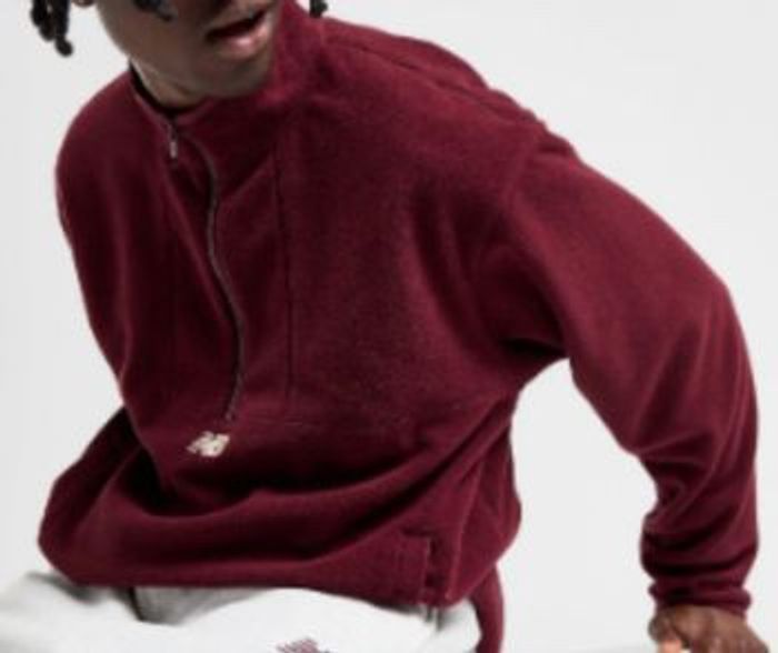 New Balance – Sweat Polaire Fleece 1/2 Zip Bordeaux S (État Neuf avec Étiquette) - photo numéro 3