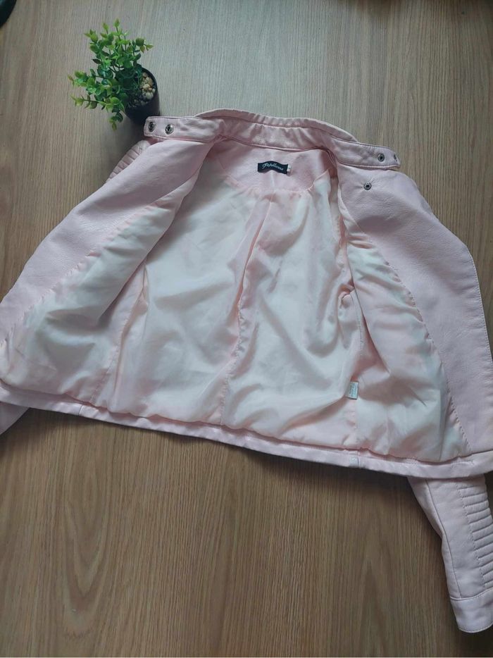 Veste/perfecto simili cuir rose poudré La Modeuse T.1 TBE 🌸 - photo numéro 4