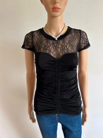 Haut noir avec dentelle Morgan taille XS jamais porté