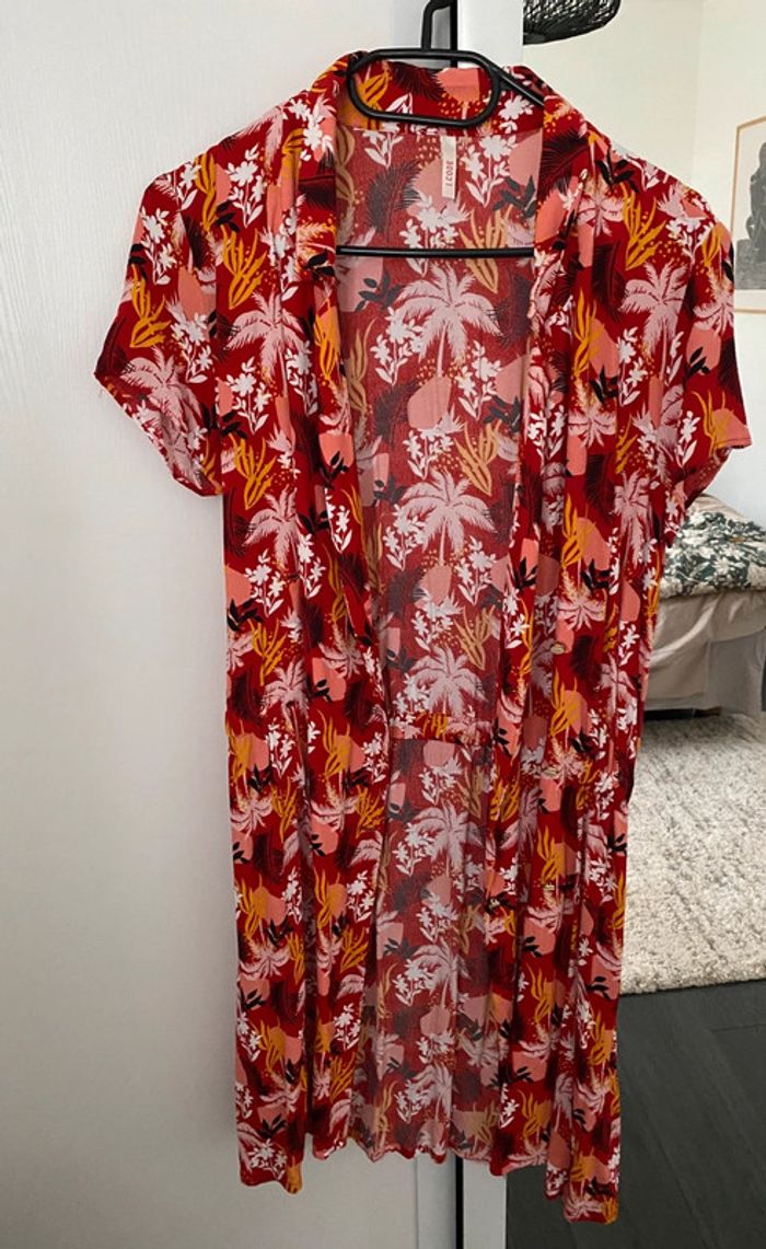 Robe portefeuille imprimé rouge - I.Code - photo numéro 2