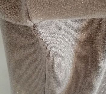 Longue veste gilet lurex doré marron clair 2 poches.
