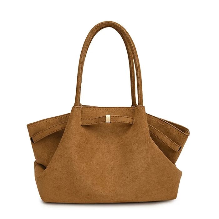 Sac fourre-tout cuir Daim marron clair tendance
