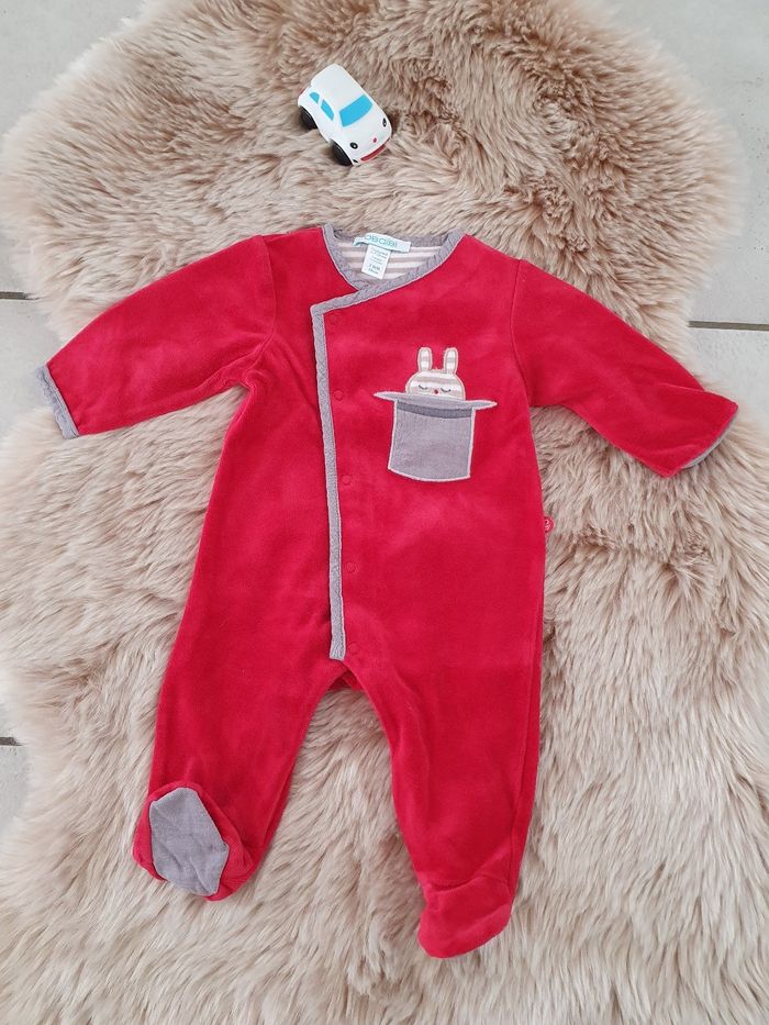 Pyjama garçon rouge obaibi 3 mois
