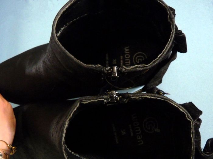 Chaussure Femme bottines Gémo boots 38 noir talon TBE - photo numéro 3