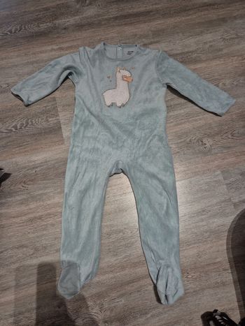 Pyjama 1 pièce lama vert