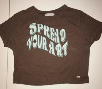 crop top marron  s pull and bear