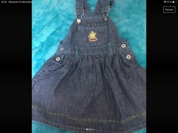 robe salopette in extenso tbe 18 mois 100 % coton ttbe