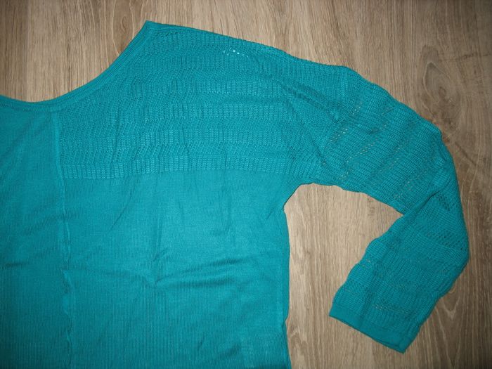 PULL COURT ML TURQUOISE "MISS CAPTAIN" - Taille M - n°03 - photo numéro 5