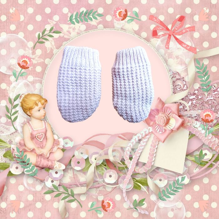 Mini-Moufles roses pour bébé fille "Doudou pour les Mains" - photo numéro 2