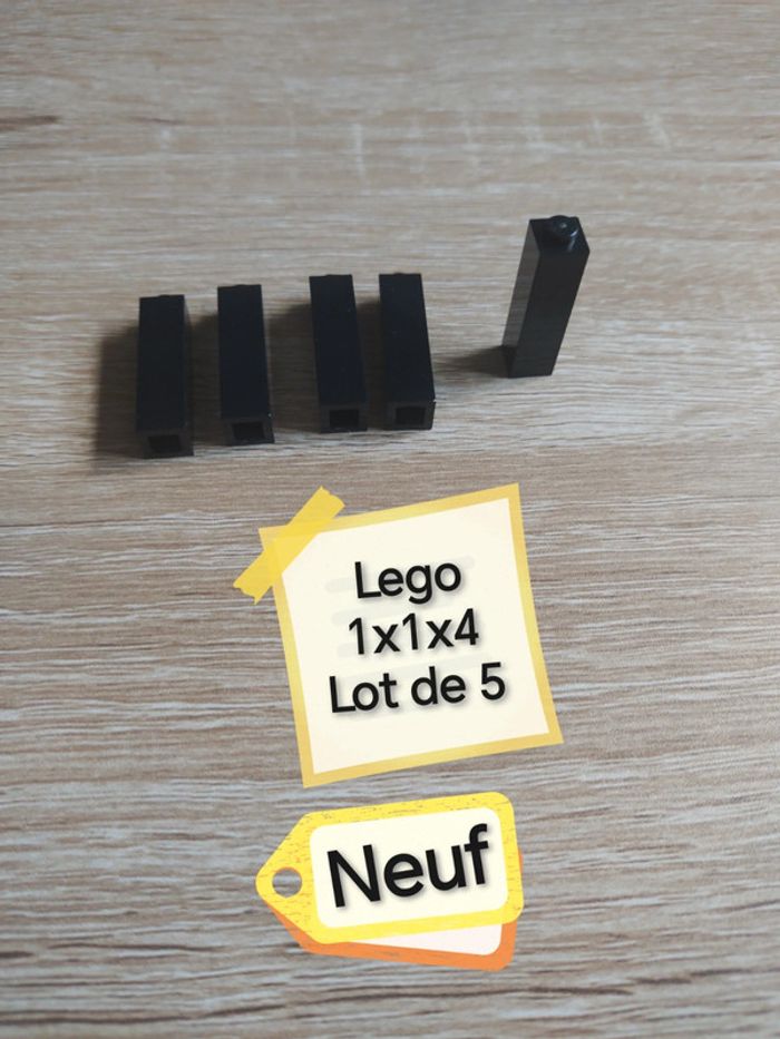 Lego 1x1x4 noir lot de 5