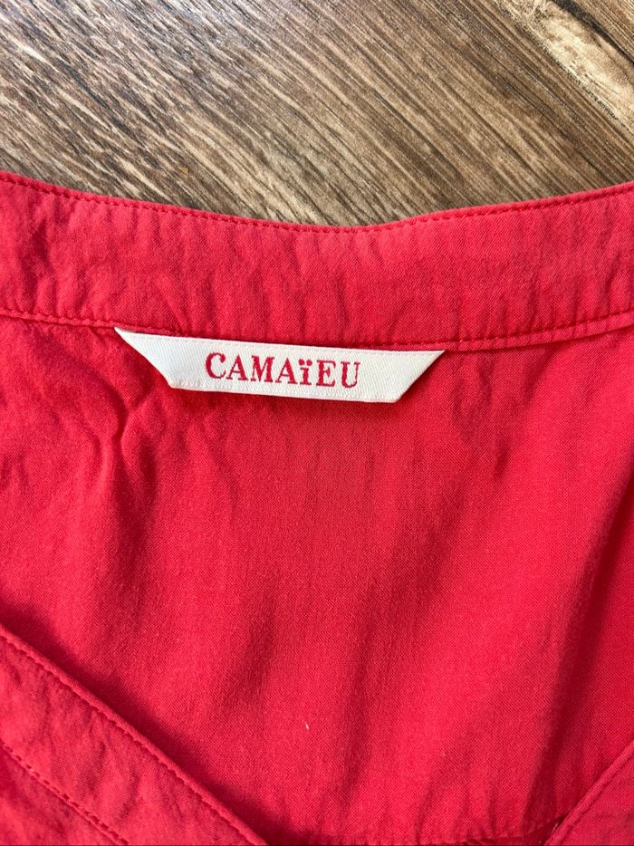 Blouse Fluide Camaïeu - Rouge Corail / Framboise - photo numéro 4