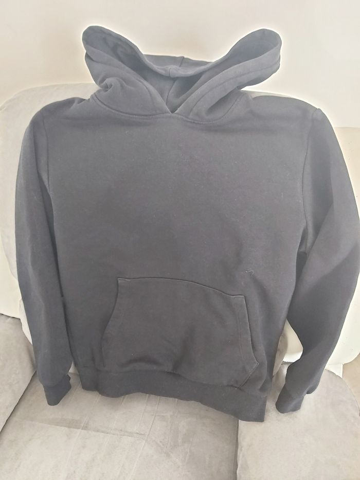 Sweat à capuche noir XXS 12 ans