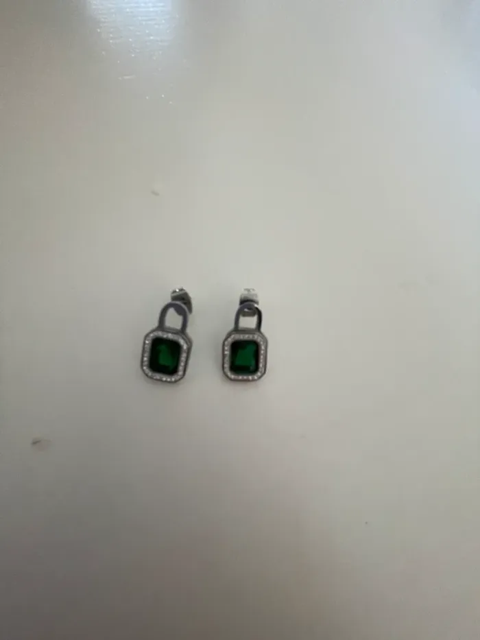 Parure argenté et vert - photo numéro 2
