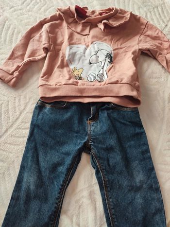 Ensemble sweat Snoopy et jeans petit bateau